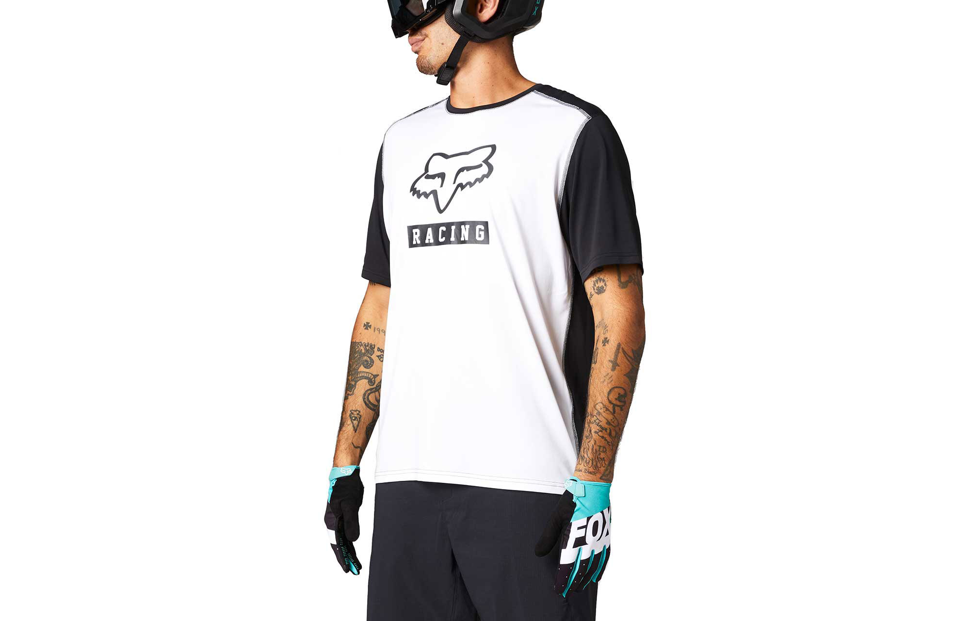 FOX RANGER SHORT SLEEVE JERSEY BLOCK WHITE image number 1