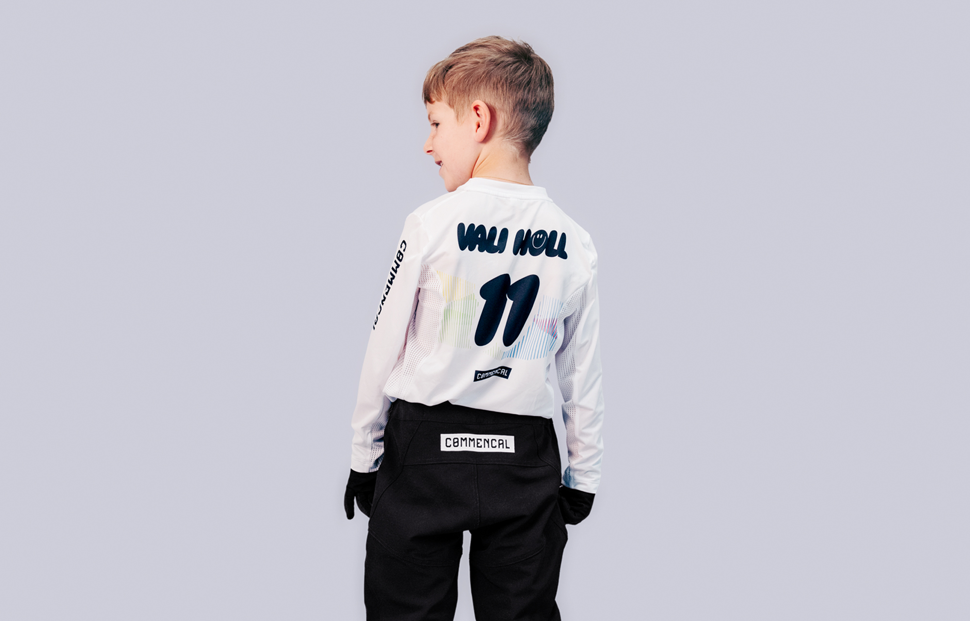 MAILLOT COMMENCAL LIGHTECH MANGA LARGA KIDS VALI H&Ouml;LL WHITE image large number 0