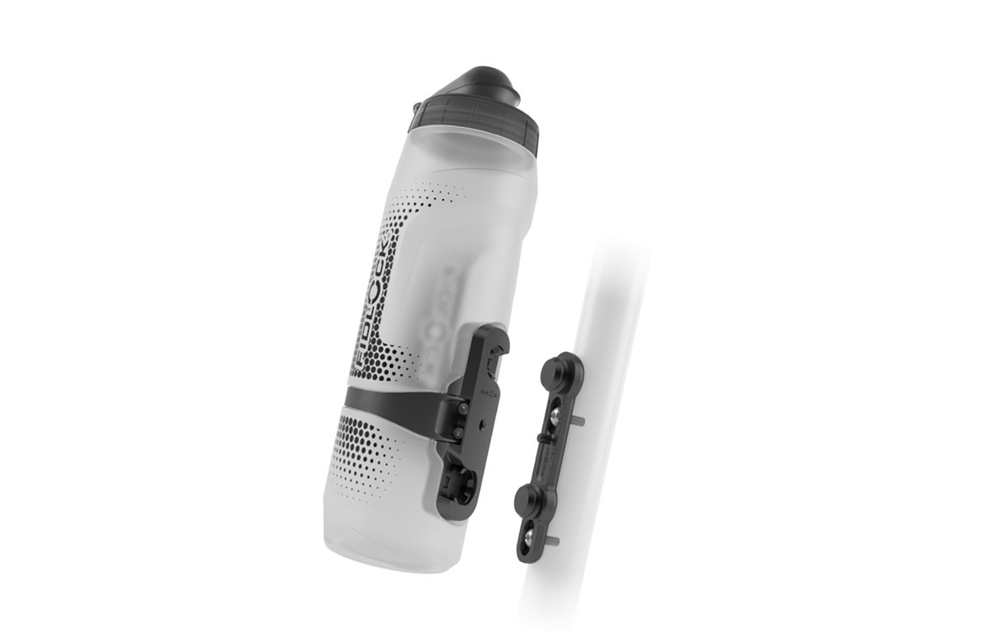 BIDÓN FIDLOCK TWIST 800ML TRANSPARENT WHITE CON BIKE BASE image number null
