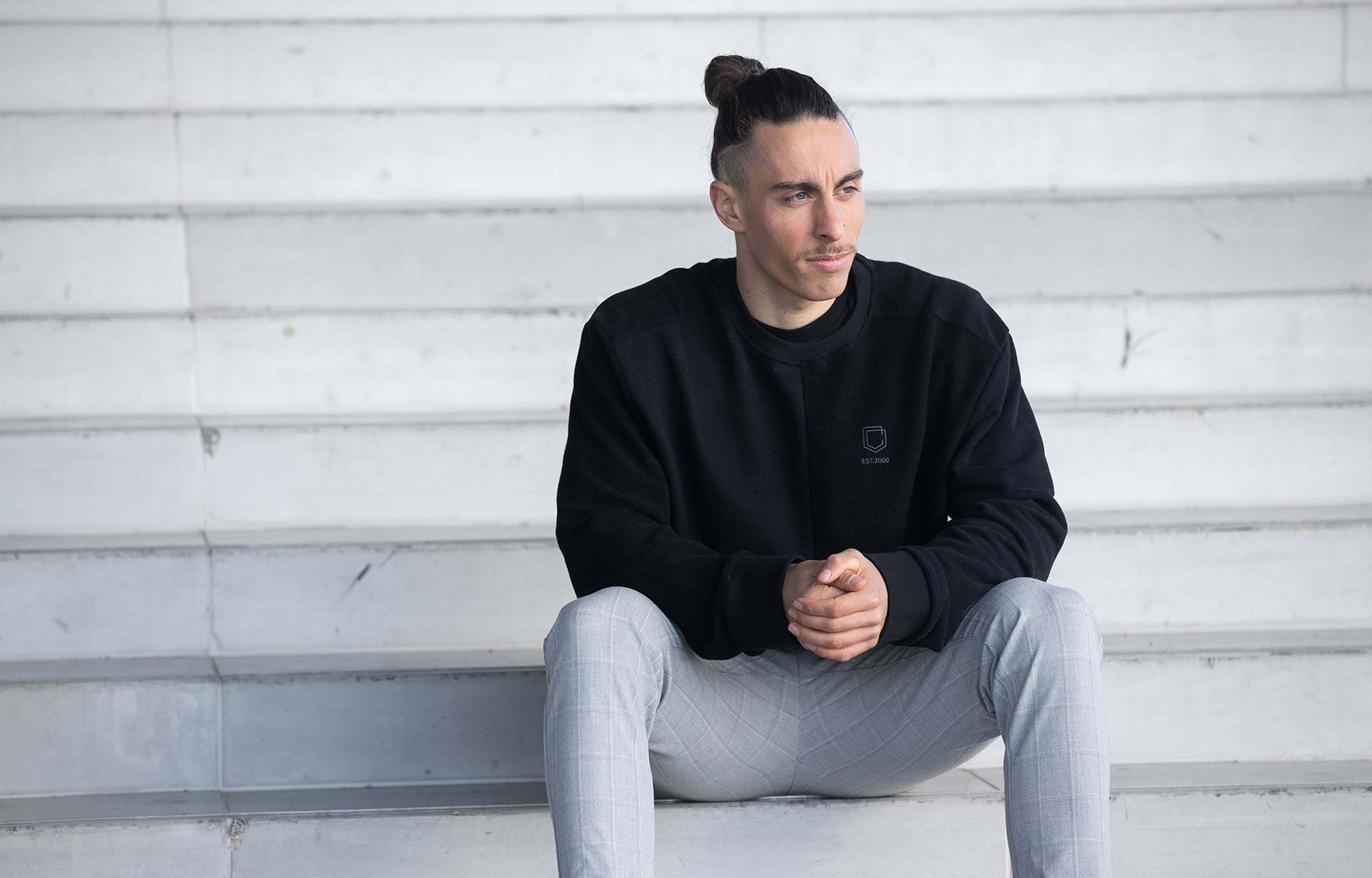CREWNECK COMMENCAL LOOSE FIT PATCHWORK BLACK image number 6