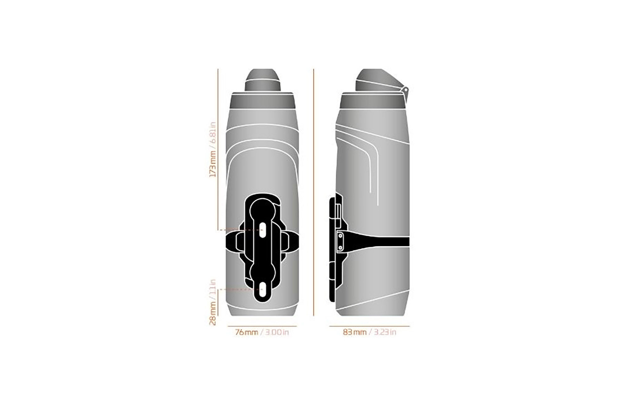 BIDÓN FIDLOCK TWIST 800ML TRANSPARENT WHITE CON BIKE BASE image number null